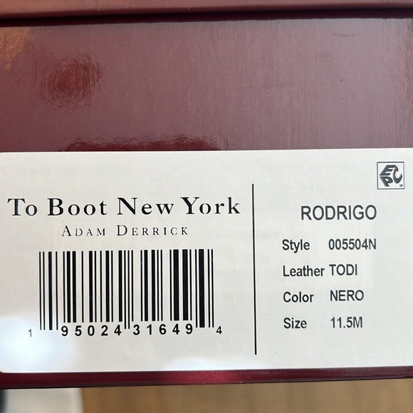 To Boot New York Rodrigo Black Calf Leather Boots Men’s 11.5 - Picture 2 of 10